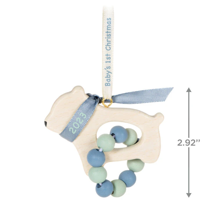 Hallmark Baby Boy's First Christmas Bear 2023 Ornament - Image 3