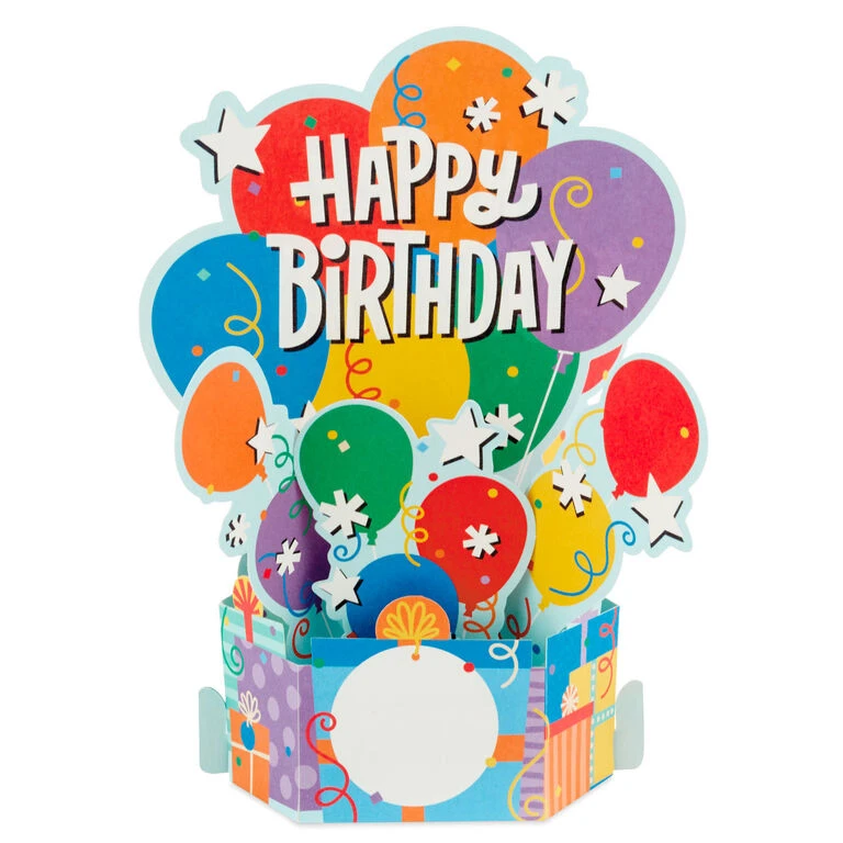 Hallmark Balloon Bouquet Boxed Pop-Up Birthday Cards, Pack Of 8 - Image 3