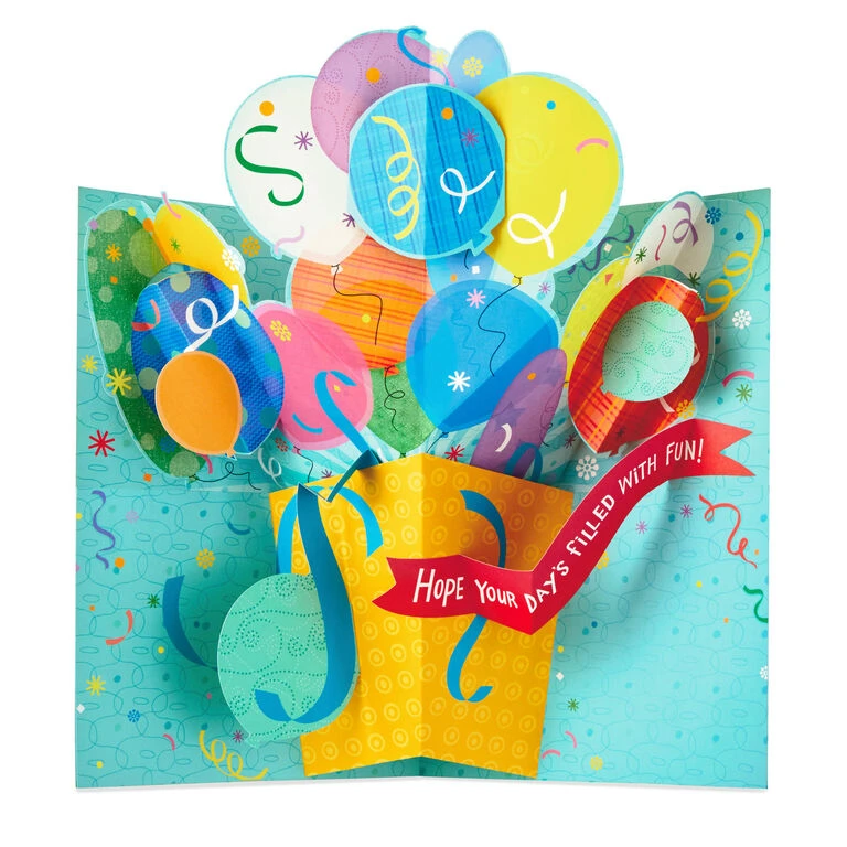 Hallmark 16" Fun Balloons Pop-Up Jumbo Birthday Card - Image 2