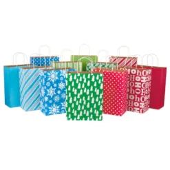 Hallmark 13" Bright Fun 12-Pack Assorted Christmas Gift Bags