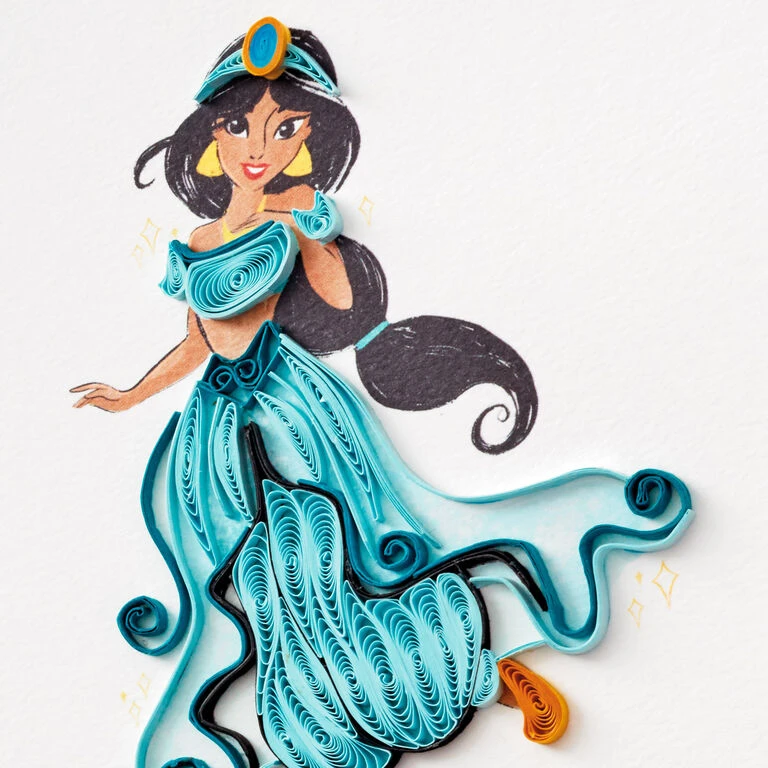 Hallmark Disney Princess Jasmine Magical Day Quilled Paper Handmade Card - Image 4