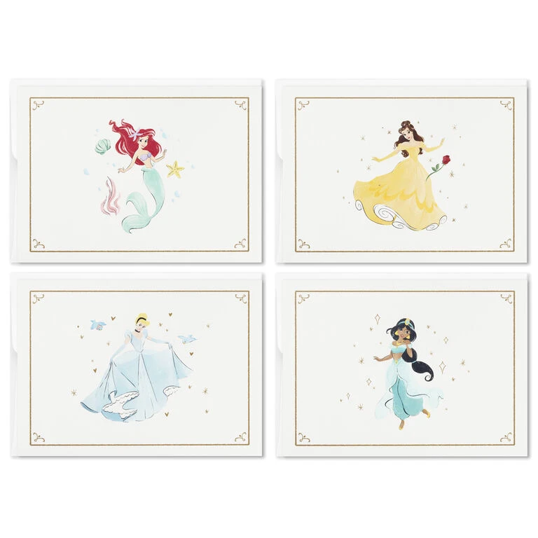Hallmark Disney Princess Assorted Boxed Blank Note Cards Multipack, Pack Of 24