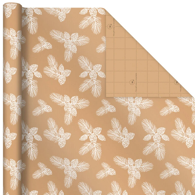 Hallmark Elegant Evergreens 2-Pack Holiday Wrapping Paper, 150 Sq. Ft. - Image 5