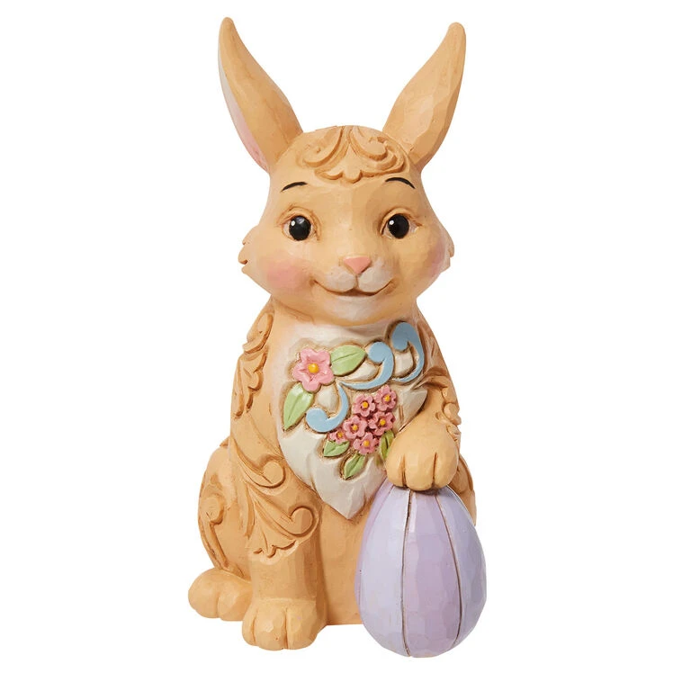 Enesco Jim Shore Floral Easter Bunny Mini Figurine, 3.6"