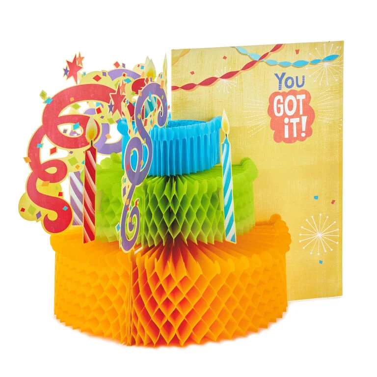Hallmark 16" Make A Fuss Cake Pop-Up Jumbo Birthday Card - Image 2