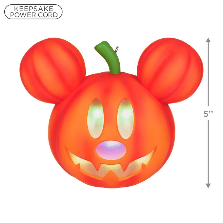 Hallmark Disney Mickey Mouse Mysterious Mickey Jack-o'-Lantern Ornament With Light - Image 3