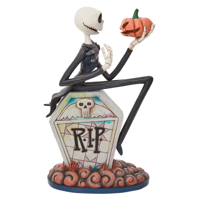 Enesco Jim Shore Disney The Nightmare Before Christmas Jack On Gravestone Figurine, 8.75"