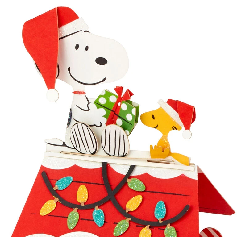 Hallmark PeanutsĀ® Snoopy Joy To The World 3D Pop-Up Christmas Card - Image 2