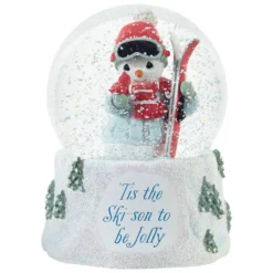 Precious Moments ‘Tis The Ski-Son To Be Jolly Musical Snow Globe, 5.7"