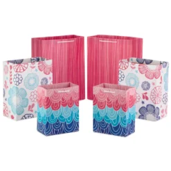 Hallmark Pretty Patterns Assorted Sizes 6-Pack Gift Bags