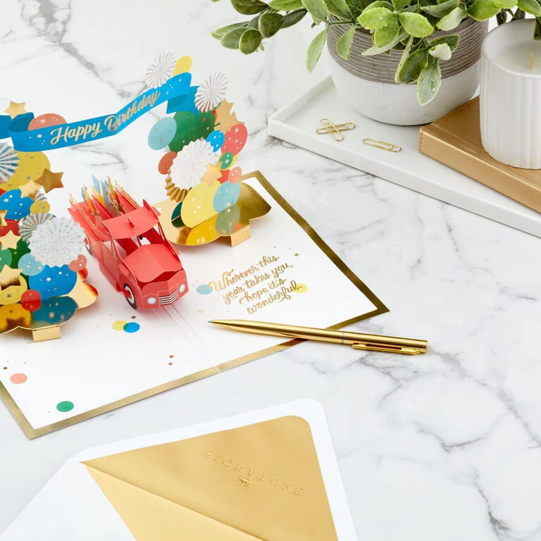 Hallmark Celebrating You Red Truck And Banner 3D Pop-Up Birthday Card - Image 8