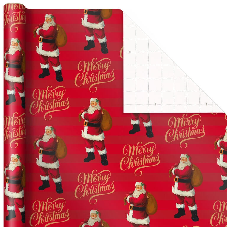 Hallmark Santa And Stripes 2-Pack Christmas Wrapping Paper Assortment, 160 Sq. Ft. - Image 5