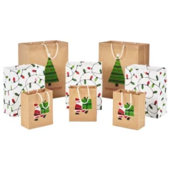 Hallmark Merry Mix 8-Pack Christmas Gift Bags, Assorted Sizes And Designs